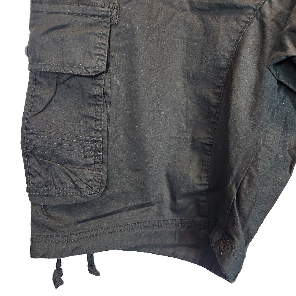 Southpole Men's 4XL Big Cargo Jogger Shorts Black Elastic Drawstring Waist Twill - Picture 5 of 10